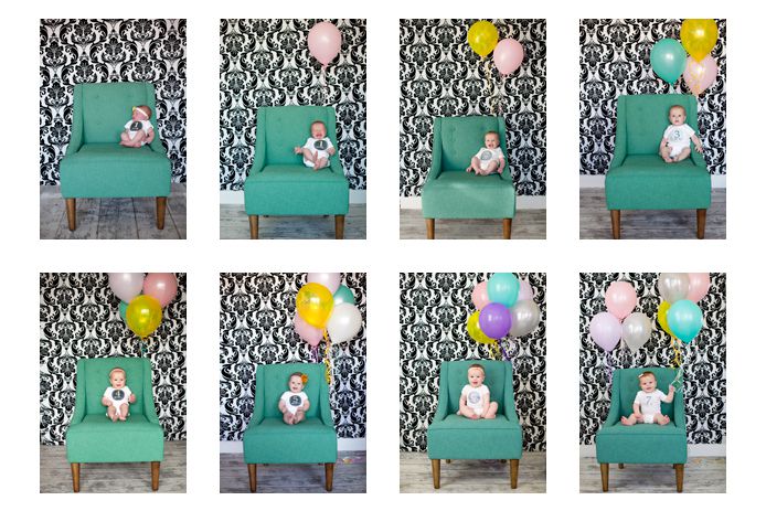 Registro fotográfico de crescimento de bebê — exemplo 1