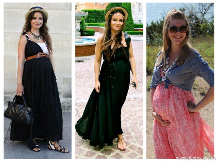 Vestido longo para gestante — variação de look