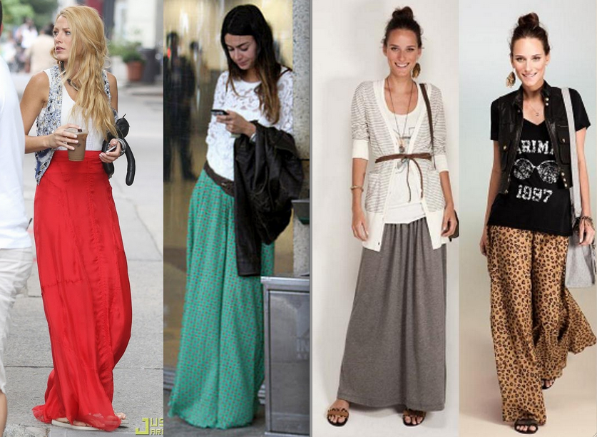 Inspiração de looks com saias longas