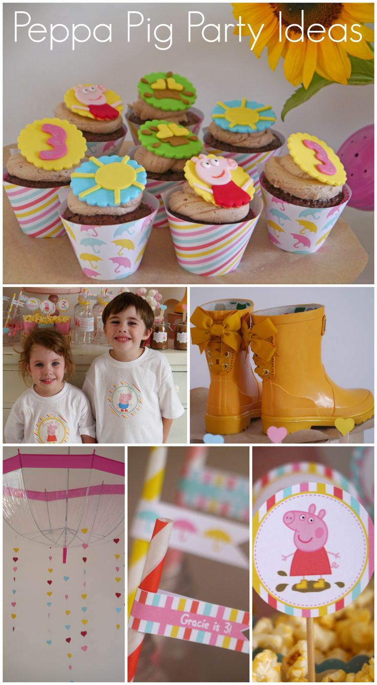 Mini bolinhos decorados para festa Peppa Pig