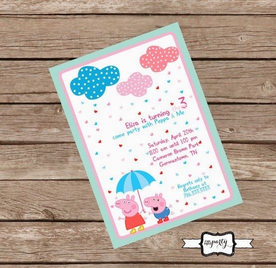 Convite para festa Peppa Pig