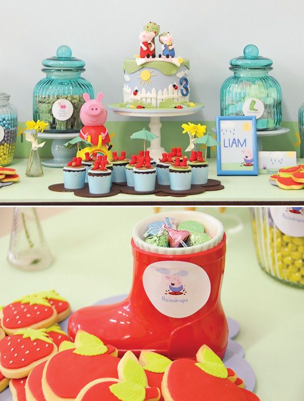 Galochas decorativas para festa Peppa Pig