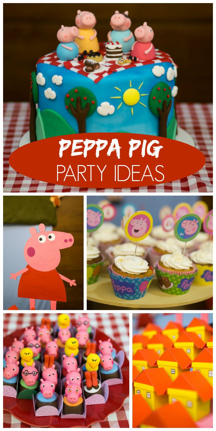 Muitas ideias para decorar a festa Peppa Pig