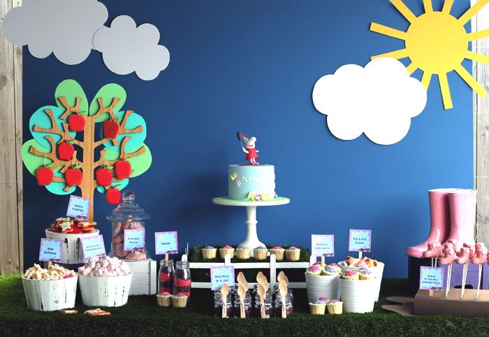 Painel caseiro para festa Peppa Pig feito com papel