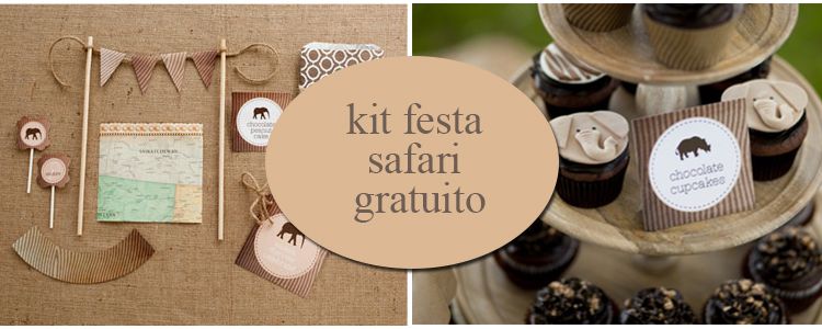 Kit festa infantil gratuito para download – Safari