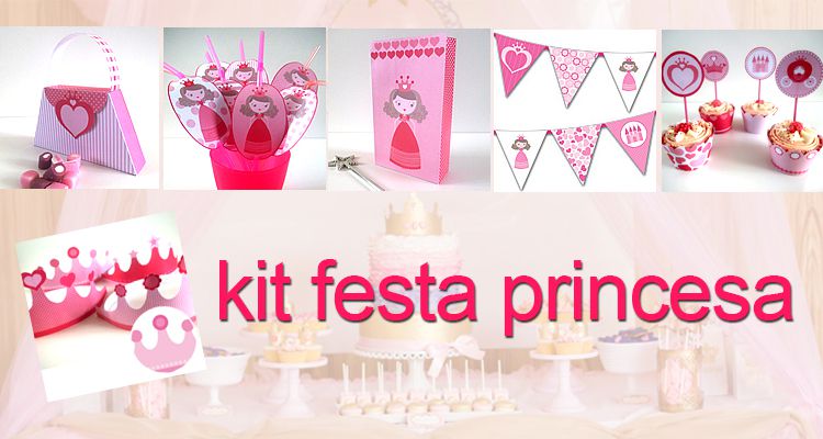 Kit festa infantil gratuito para download – Princesa