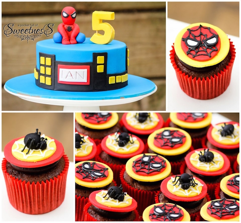 festa-infantil-homem-aranha-cupcakes