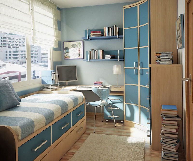 quarto-azul-e-marrom-
