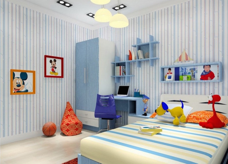 quarto-azul-listras
