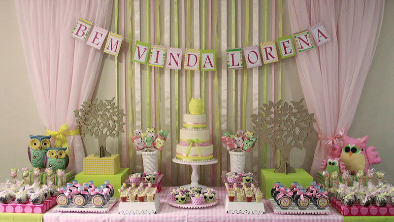 chá-de-bebê-coruja-rosa-e-verde