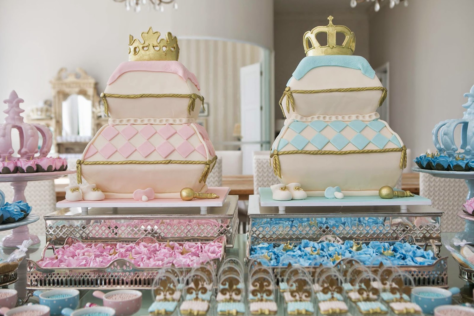 chá-de-bebê-de-gêmeos-principe-e-princesa
