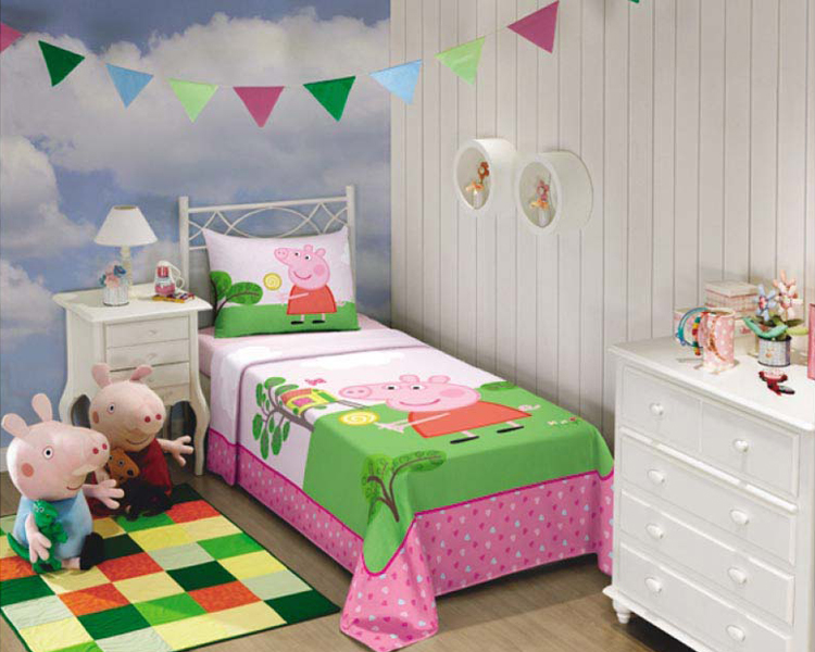 dicas-para-mudar-do-berço-para-cama--jogo-de-cama-peppa-pig