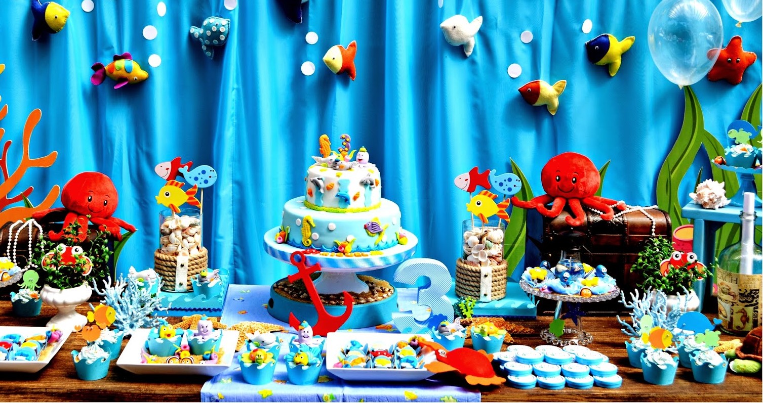 Festa Infantil Com Decoração Completa Para Tema Fundo do Mar!