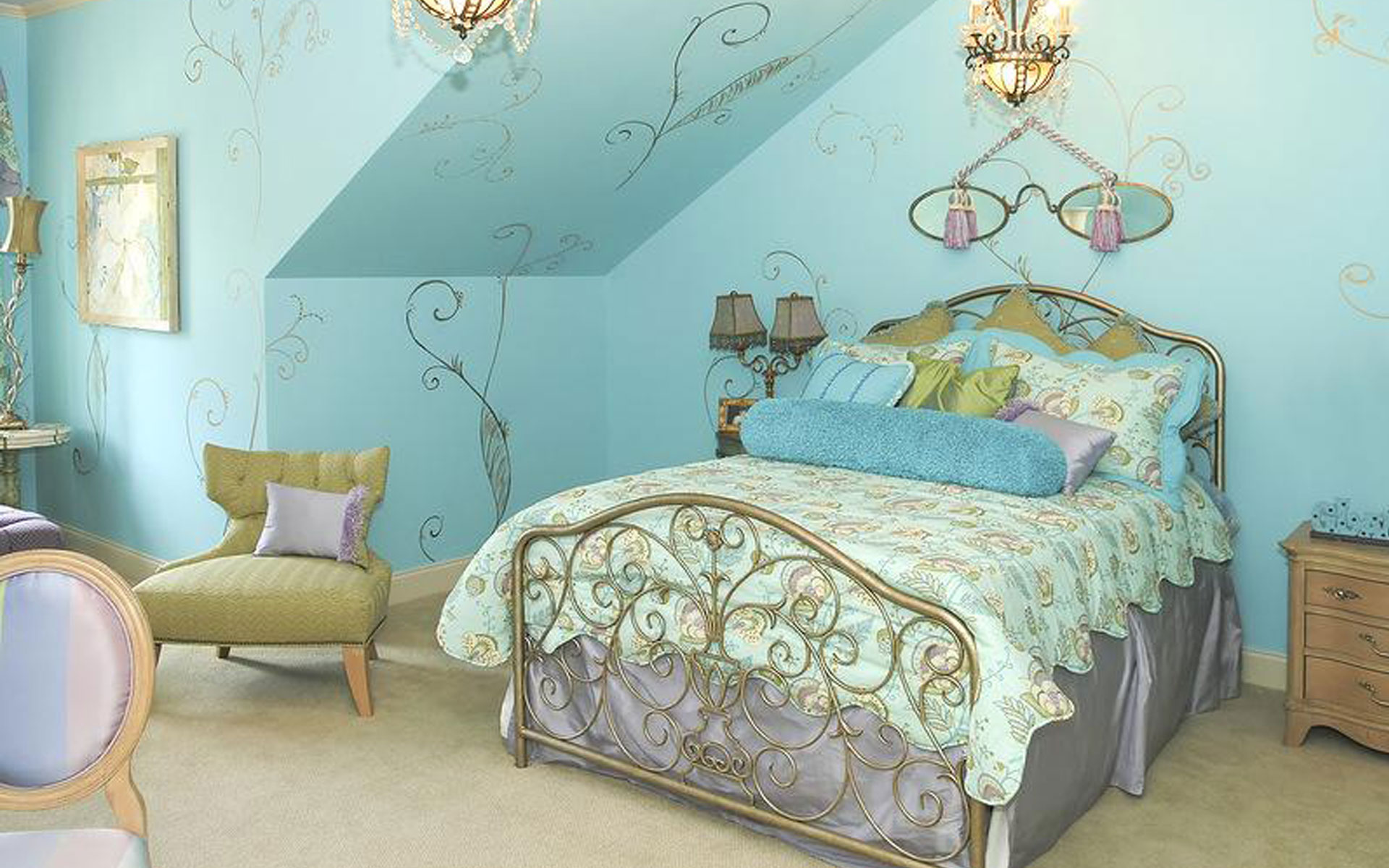 quarto-infantil-azul-pincesa