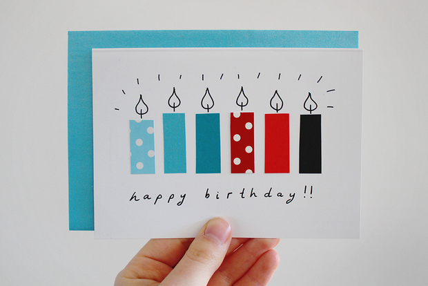 cartão de aniversário caseiro velas