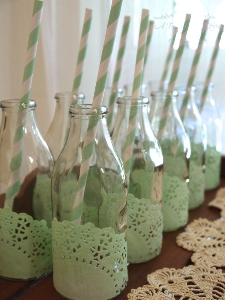 chá de bebê meninas verde bebidas