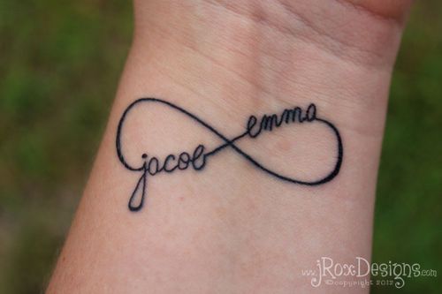 tatuagens para filhos nomes infinito