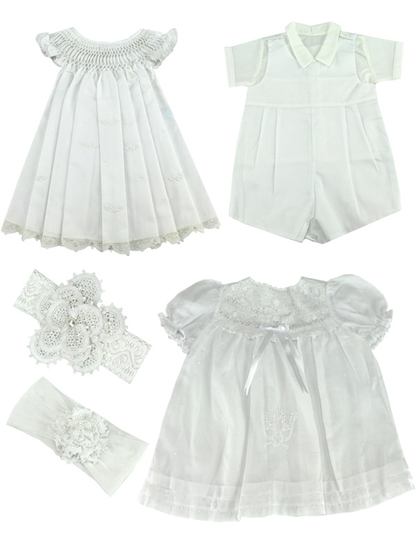 Vestido Batizado Renda Renascença, Macacão Batizado Renda Renascença e Tiaras faixa de cabeça Renda Renascença, por Xique Xique Brasil