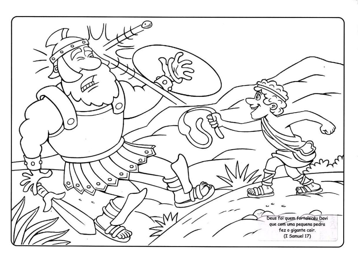 desenhos para imprimir Davi e Golias