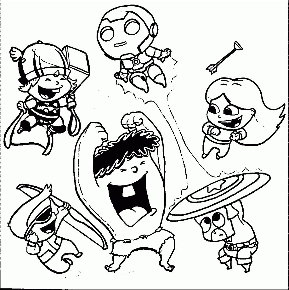 Desenhos para colorir Vingadores Baby