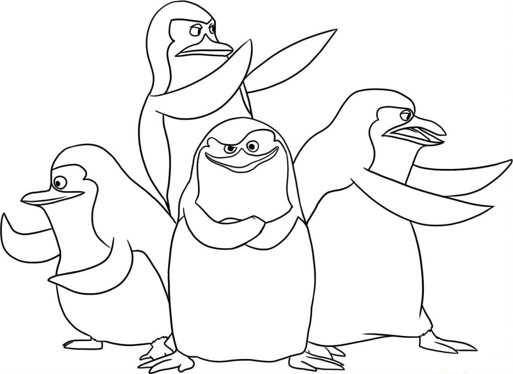 Os Pinguins de Madagascar para colorir