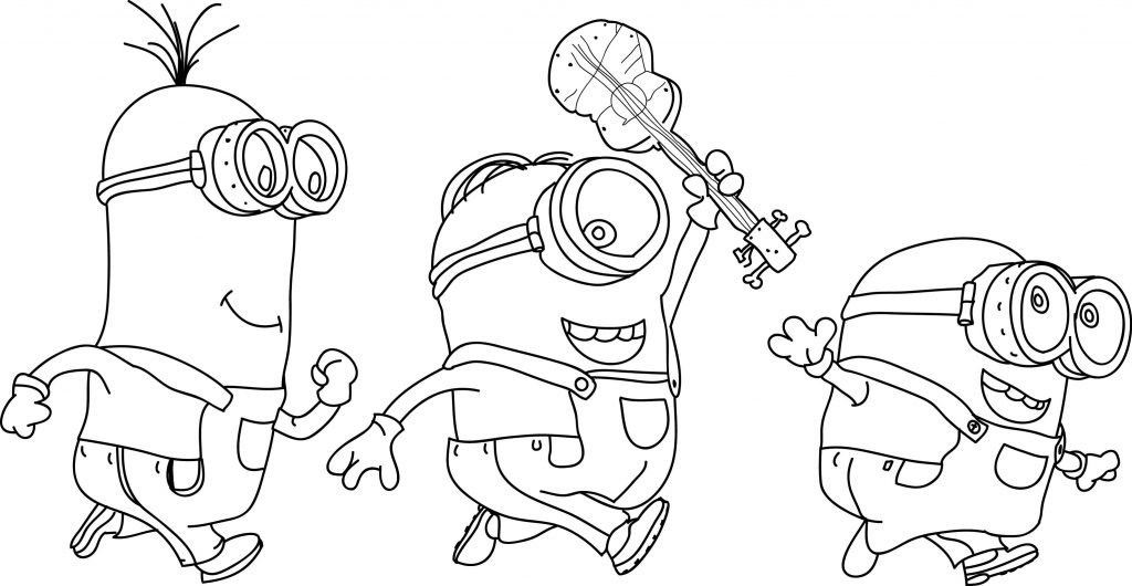 desenhos para colorir minions grupo