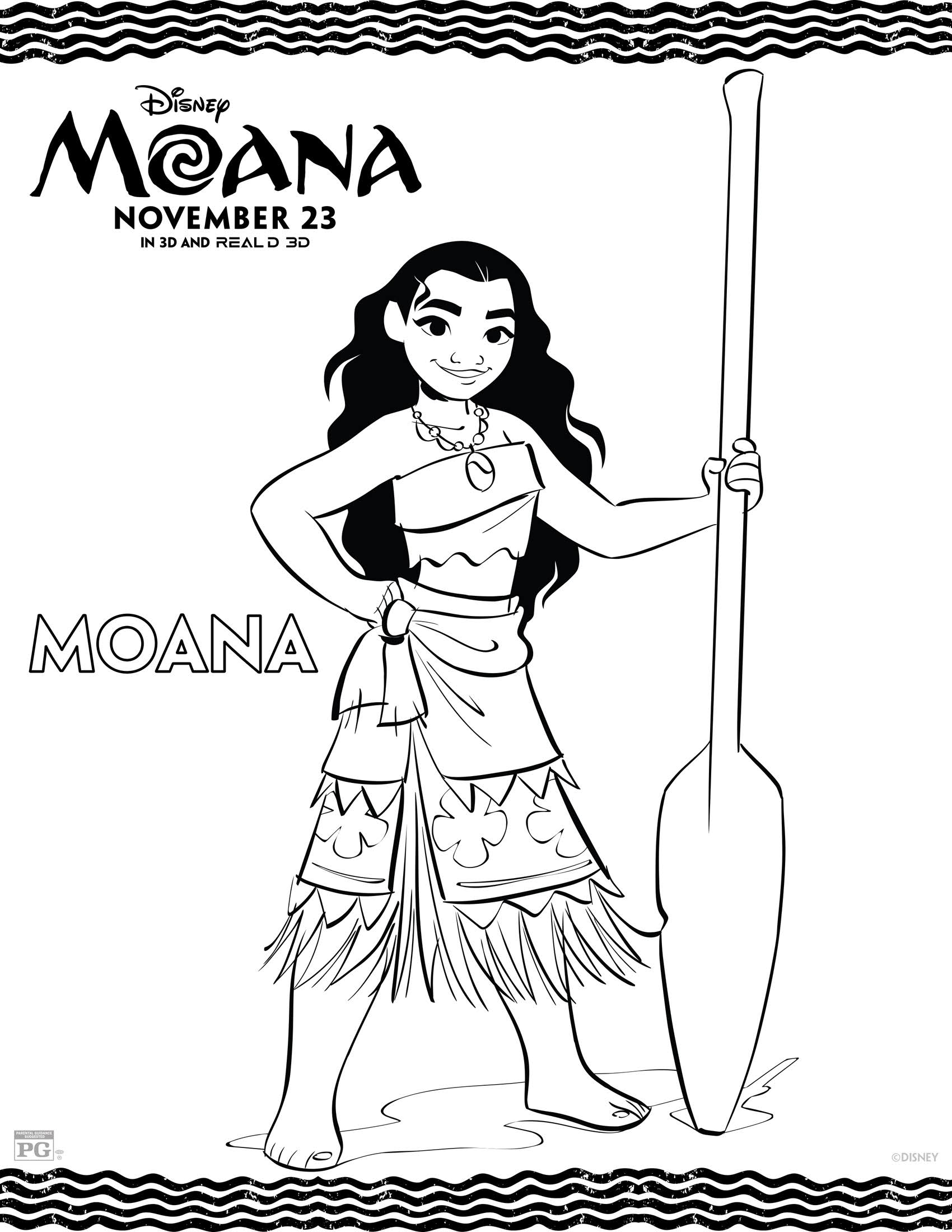 Moana desenho colorir completo