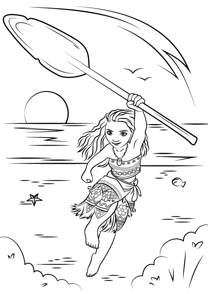 Moana para colorir imprimir
