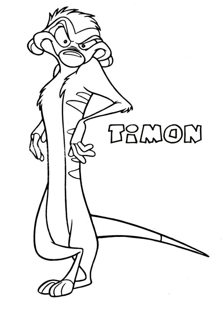 Timão Rei Leão para colorir