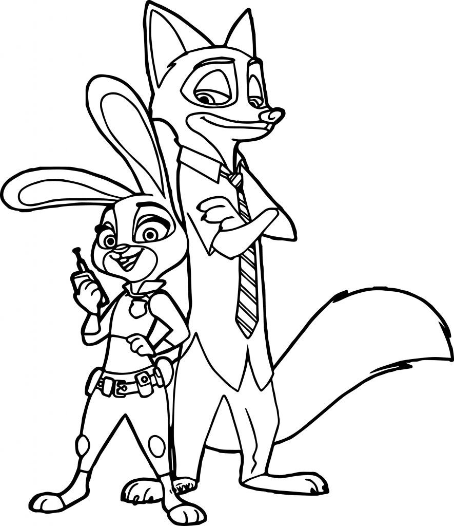 Nick Wilde Zootopia para colorir