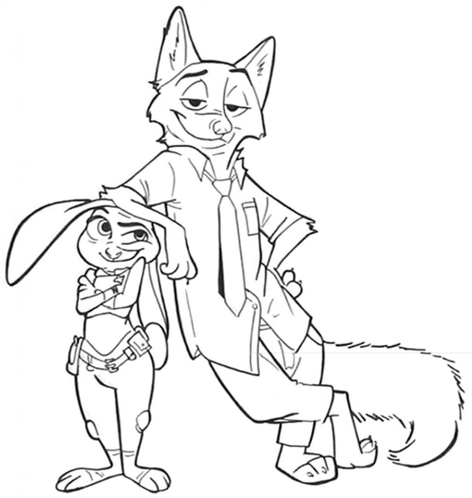 Zootopia personagens para colorir