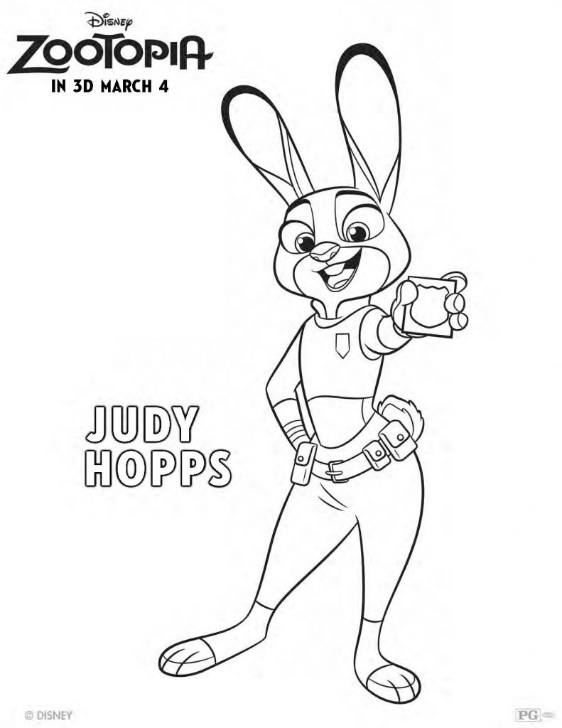 Judy Hopps Zootopia para colorir