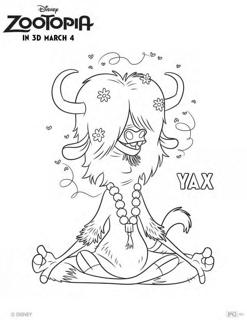 Yax Zootopia para colorir