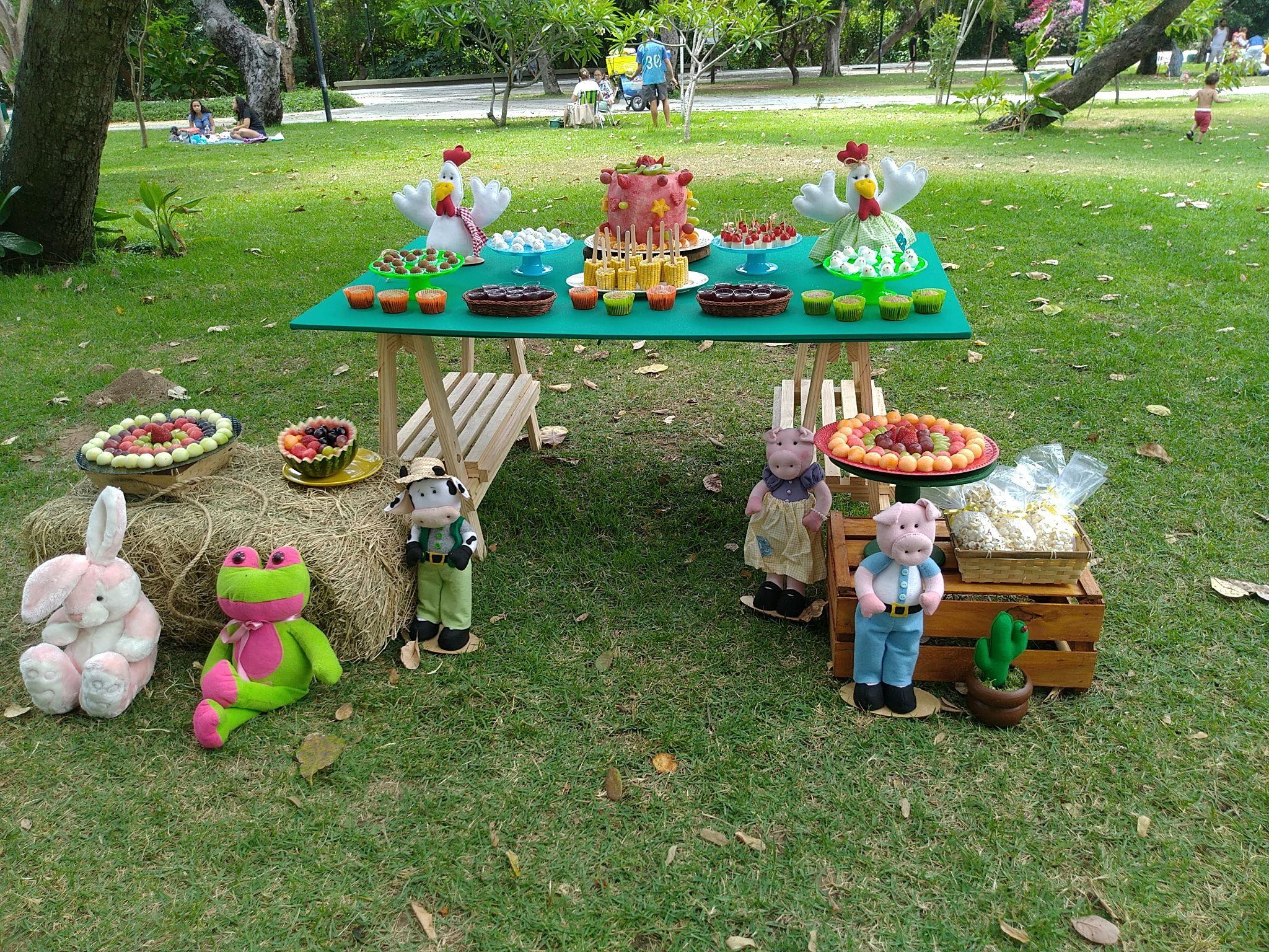 mesa de doces festa fazendinha