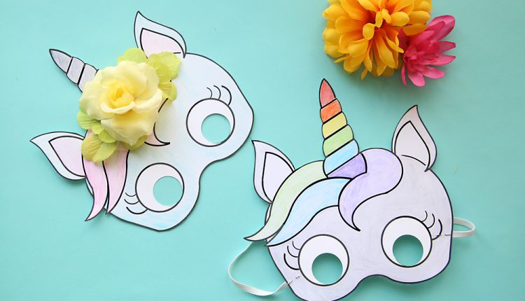 mascara de unicórnio e desenhos para colorir de unicórnio