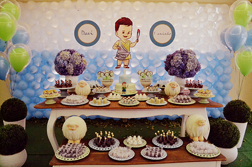 Festa infantil tema Davi herói bíblico