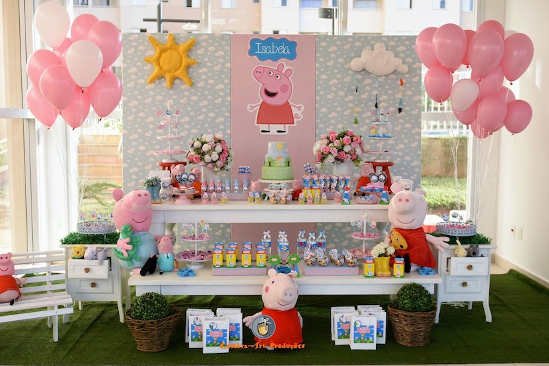 Ideias de convites para festa infantil Peppa Pig (e decoração)