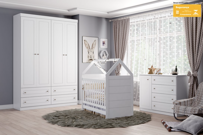 quarto de bebê completo com móveis do enxoval