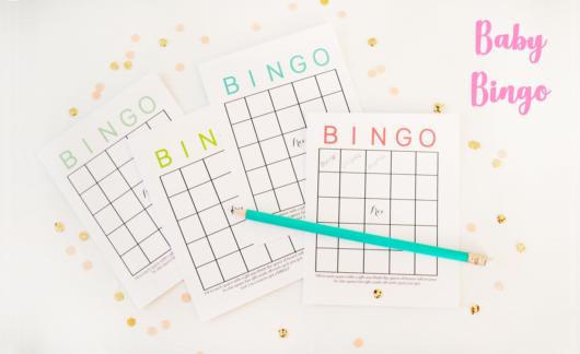 bingo chá de bebê brincadeira