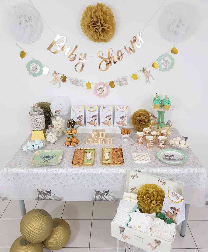 simples Mesa Principal Chá de Bebê 