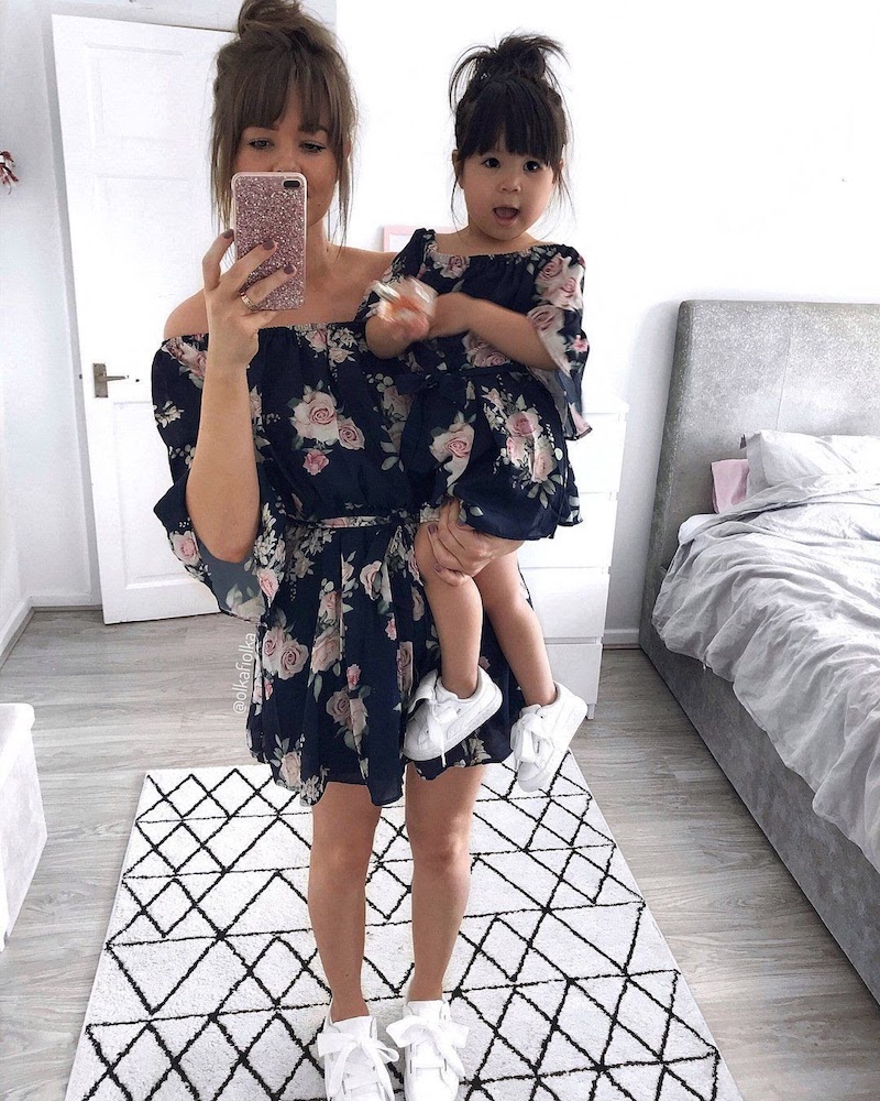 Penteado combinando mãe e filha