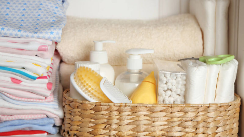 produtos de higiene e banho para a lista de enxoval do bebê