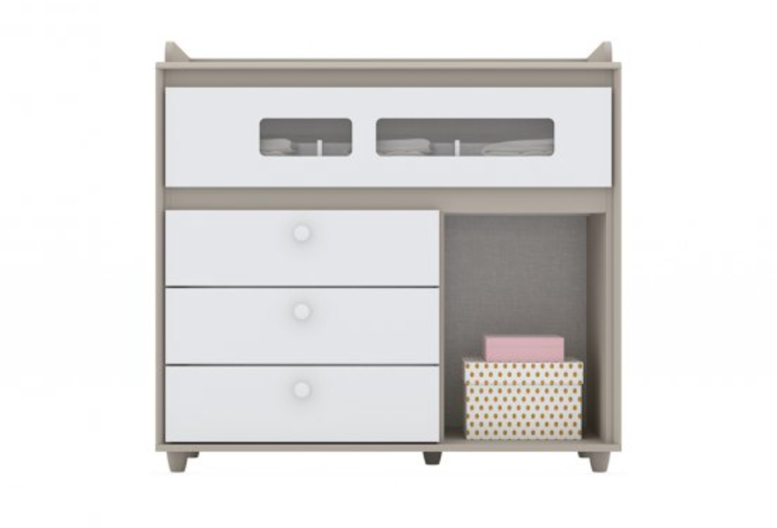 cômoda para quarto de bebê com trocador na parte de cima