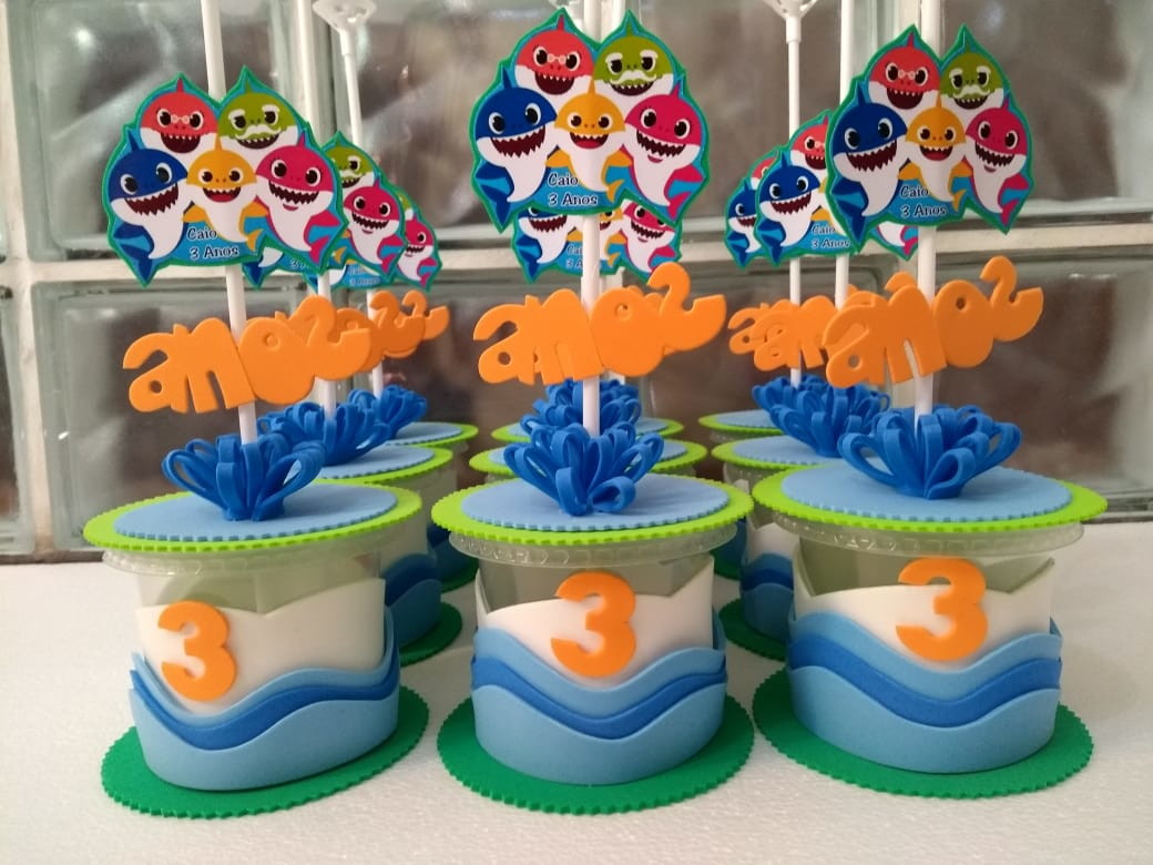 enfeite de mesa Decoração Baby Shark