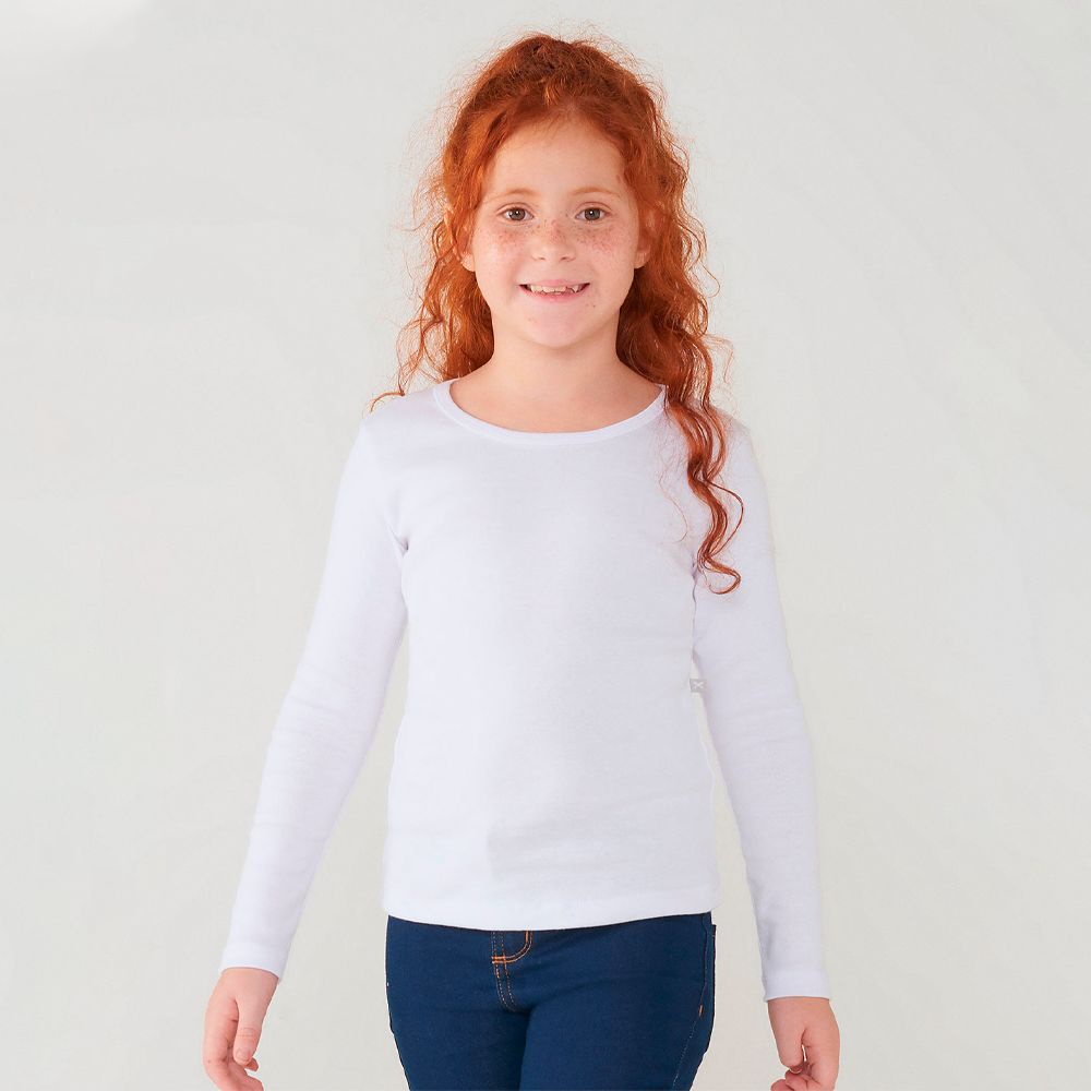 blusa básica de manga comprida infantil para inverno