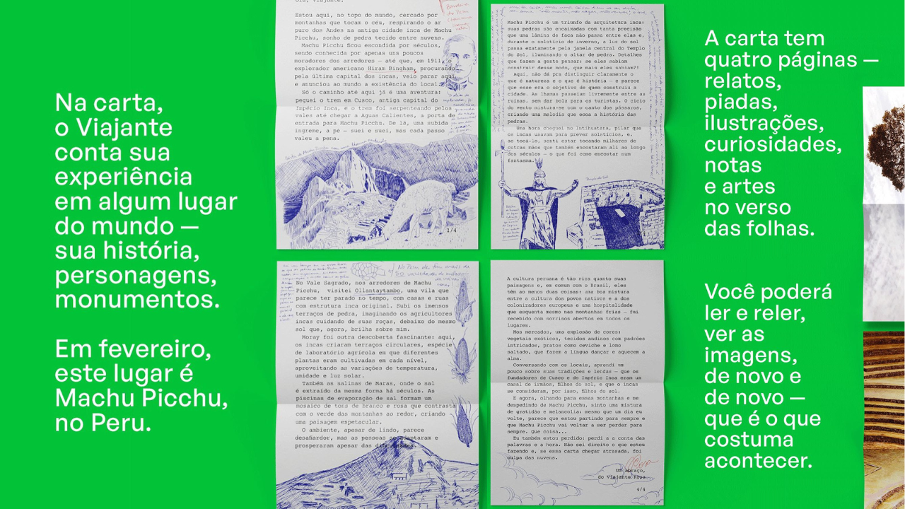 Carta do Mundo sobre Machu Picchu