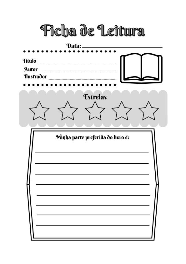 ficha de leitura para crianças