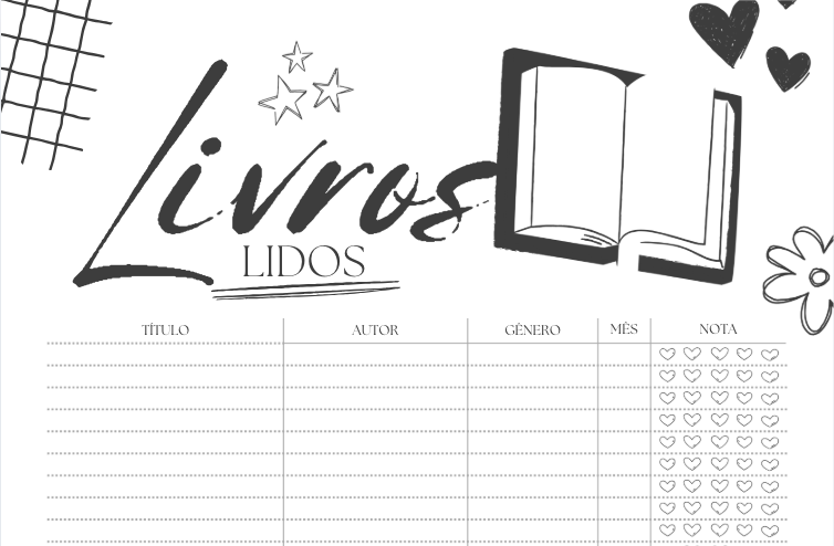 Incentive a Leitura com Nossa Folha de Registro de Livros Lidos