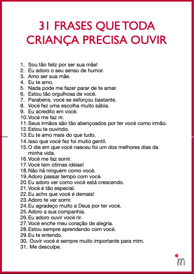 31 frases que toda criança precisa ouvir