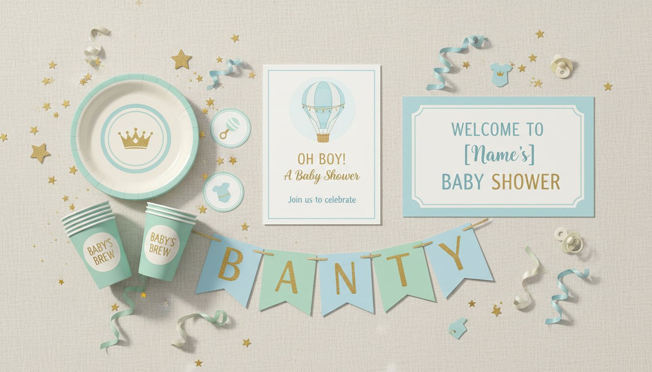 kit chá de bebê menino gratuito para download